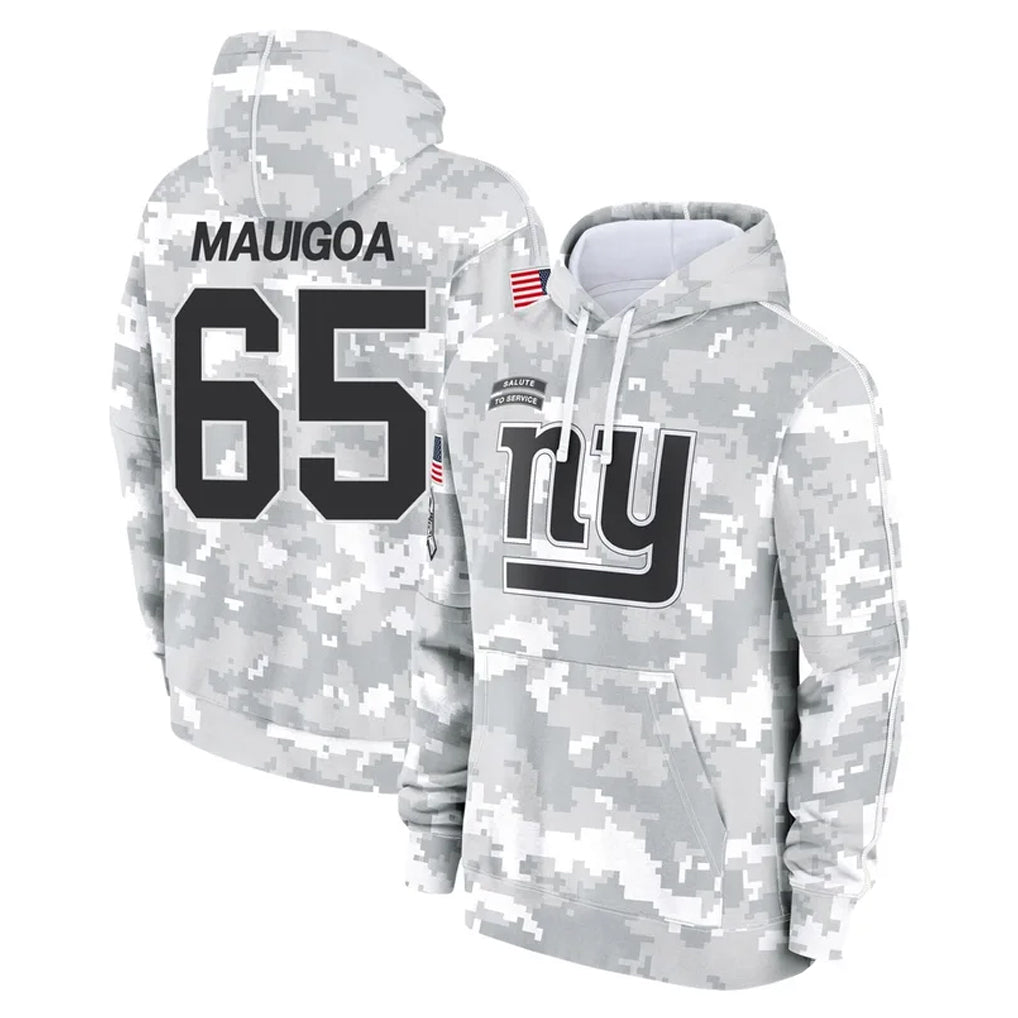 NY.Giants #65 Francis Mauigoa Player Arctic Camo Salute to Service Pullover Hoodies Limited Game STECN Stitched Jerseys