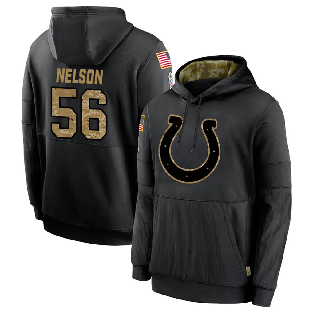 IN.Colts #56 Quenton Nelson Player Black Salute to Service Hoodies Limited Game STECN Stitched Jerseys
