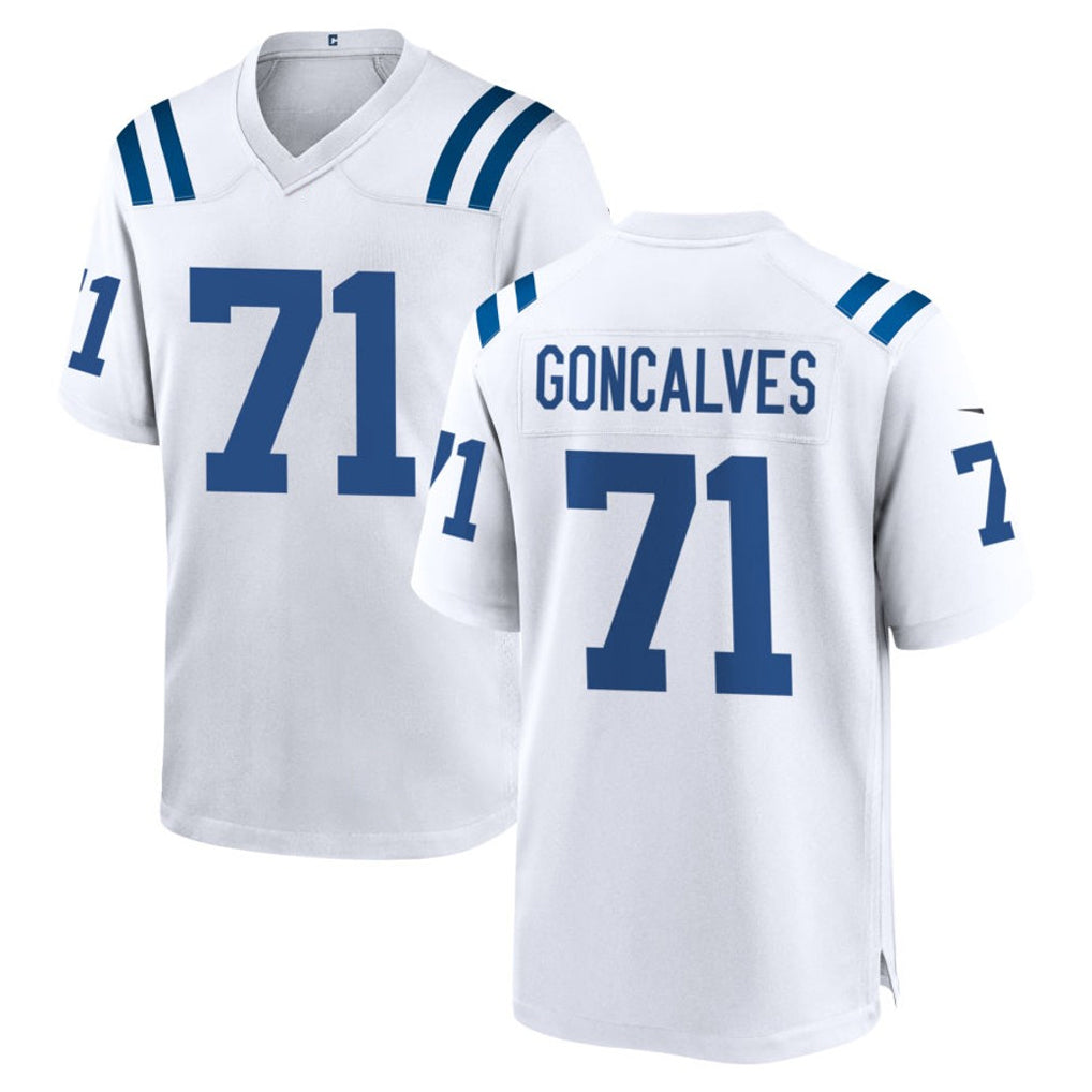 IN.Colts #71 Matt Goncalves Player White Home Game STECN Stitched Jerseys