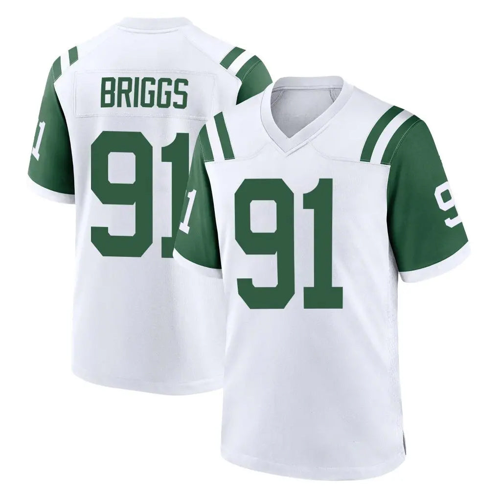 NY.Jets #91 Jowon Briggs Player White Classic Home Game STECN Stitched Jerseys