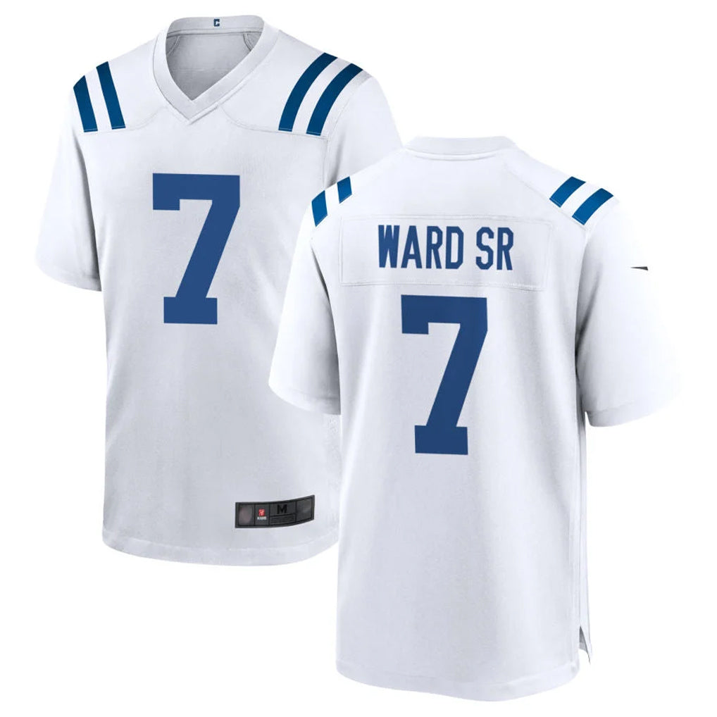 IN.Colts #7 Charvarius Ward Sr. Player White Home Game STECN Stitched Jerseys