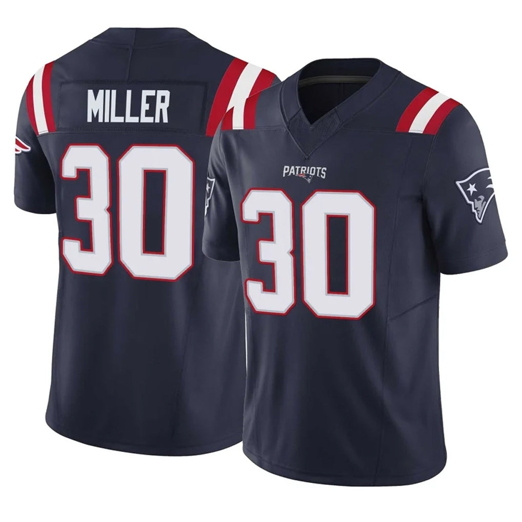 NE.Patriots #30 Jam Miller Player Navy Limited Vapor F.U.S.E. Home Game STECN Stitched Jerseys