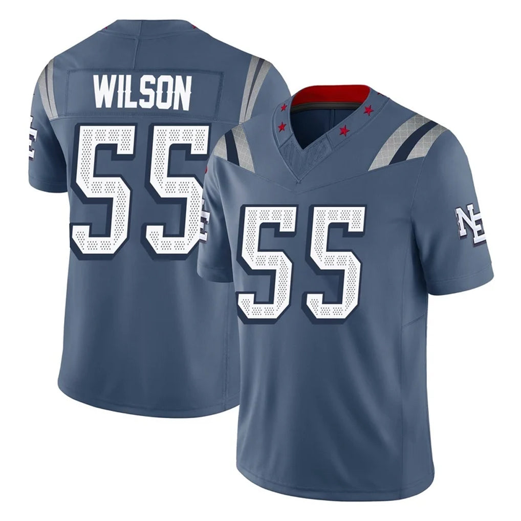 NE.Patriots #55 Jared Wilson Player Blue Limited Rivalries Collection Home Game Ddoa Stitched Jerseys