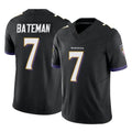 B.Ravens #7 Rashod Bateman Player Black Vapor F.U.S.E. Limited STECN Stitched Jerseys