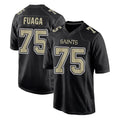 NO.Saints #75 Taliese Fuaga Player Black Carbon Fashion Home Game STECN Stitched Jerseys