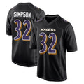 B.Ravens #32 Trenton Simpson Player Black Carbon Fashion Home Game STECN Stitched Jerseys