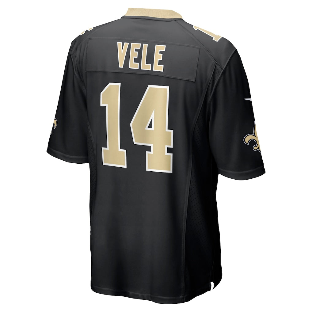 STECN NO.Saints #14 Devaughn Vele Black Team Game Jersey