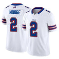 B.Bills #2 DJ Moore Player White Vapor F.U.S.E. Jersey Limited Home Game STECN Stitched Jerseys