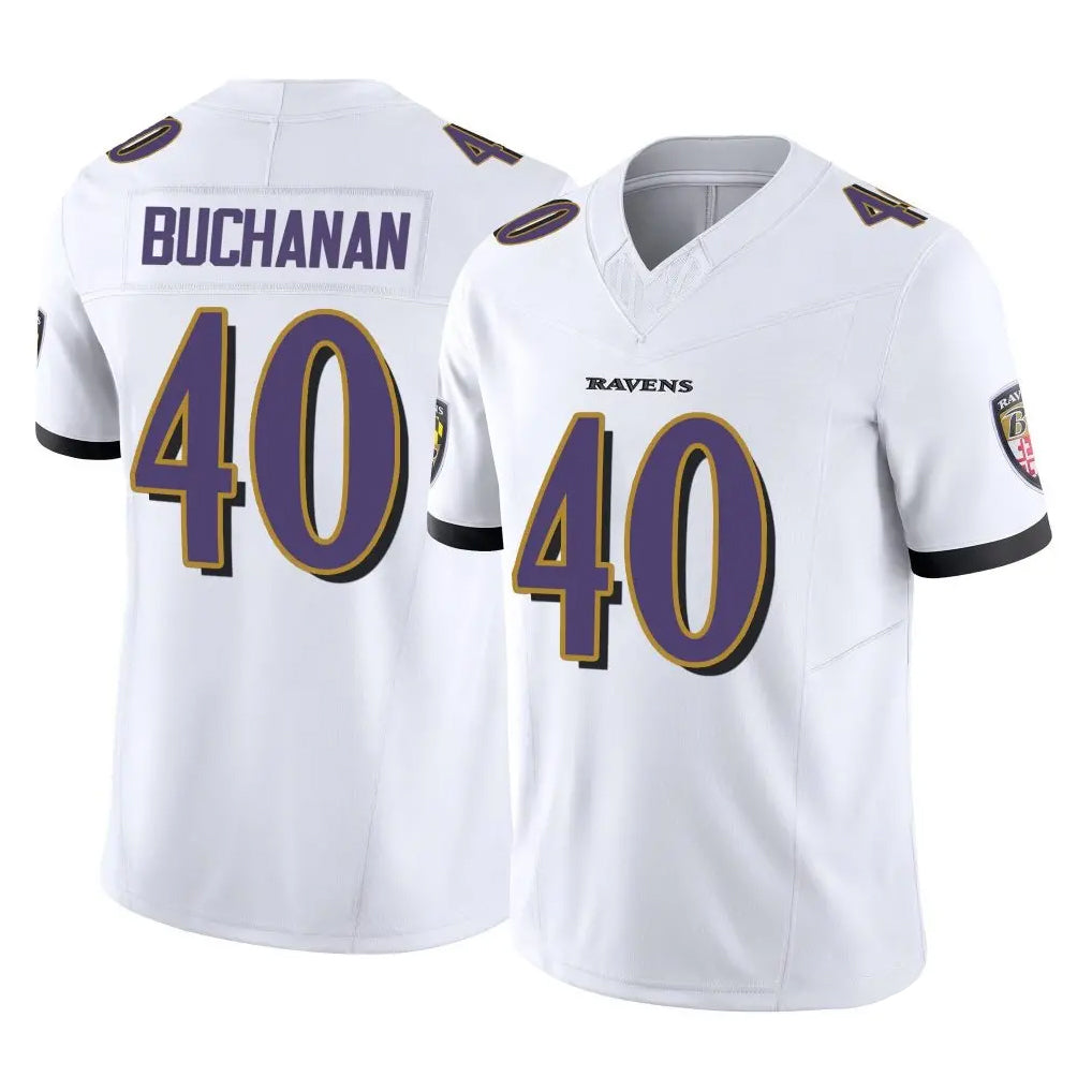 B.Ravens #40 Teddye Buchanan Player White Vapor F.U.S.E. Limited Home Game STECN Stitched Jerseys