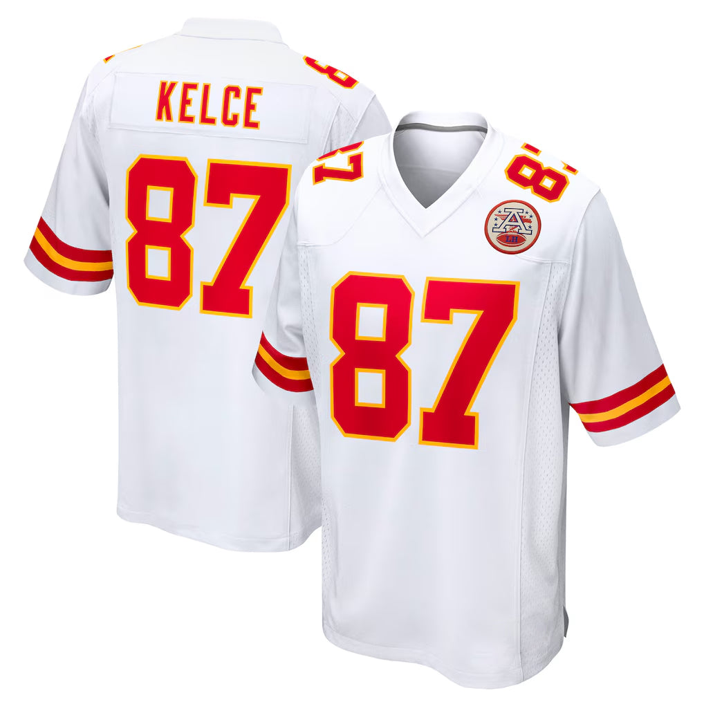 KC.Chiefs #87 Travis Kelce Player White Home Game STECN Stitched Jerseys