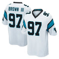 C.Panthers #97 Bobby Brown III Player White Game STECN Stitched Jerseys