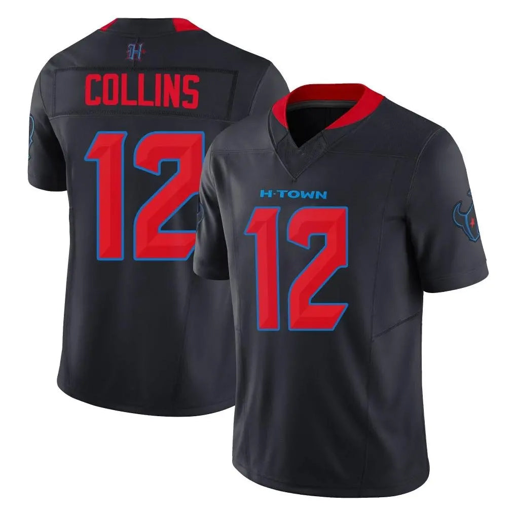 H.Texans #12 Nico Collins Player Navy Limited 2nd Alternate Vapor F.U.S.E. Home Game STECN Stitched Jerseys