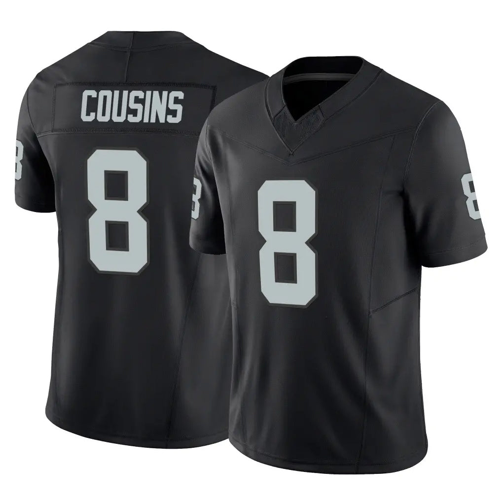 LV.Raiders #8 Kirk Cousins Player Black Limited Vapor F.U.S.E. Home Game STECN Stitched Jerseys