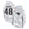 NE.Patriots #48 Namdi Obiazor Player Arctic Camo Salute to Service Pullover Hoodies Limited Game STECN Stitched Jerseys