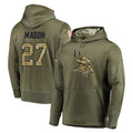 M.Vikings #27 Jordan Mason Player Olive Salute to Service Pullover Hoodies Home Game STECN Stitched Jerseys
