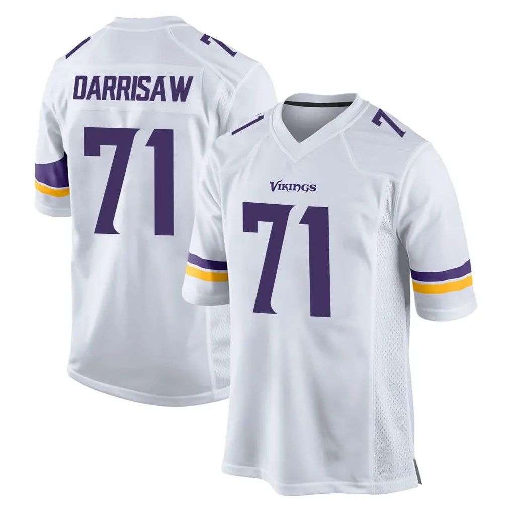 M.Vikings #71 Christian Darrisaw Player White Home Game STECN Stitched Jerseys