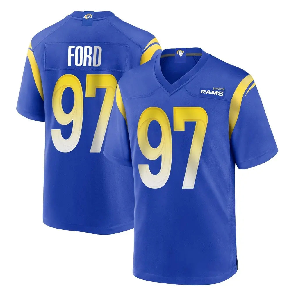 LA.Rams #97 Poona Ford Player Royal Home Game STECN Stitched Jerseys