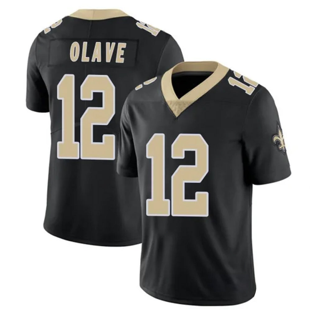 NO.Saints #12 Chris Olave Player Black Limited Vapor Untouchable Home Game STECN Stitched Jerseys