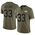 GB.Packers #33 Evan Williams Player Olive Salute To Service Limited STECN Stitched Jerseys