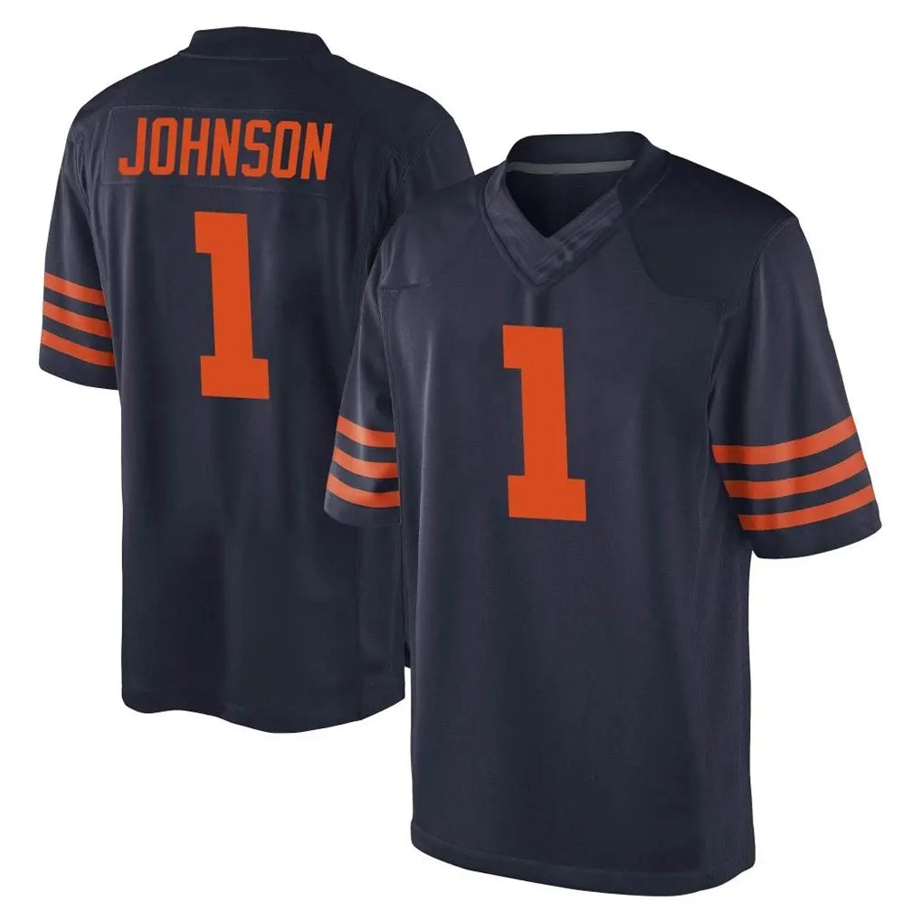 C.Bears #1 Jaylon Johnson Player Navy Blue Alternate Game STECN Stitched Jerseys