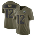 S.Seahawks #12 12th Fan Player Olive 2025 Salute To Service Limited Home Game STECN Stitched Jerseys