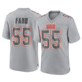 C.Browns #55 Spencer Fano Player Gray Atmosphere Fashion Game STECN Stitched Jerseys