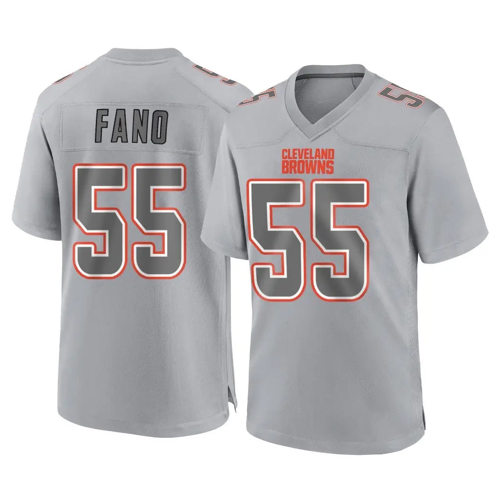 C.Browns #55 Spencer Fano Player Gray Atmosphere Fashion Game STECN Stitched Jerseys
