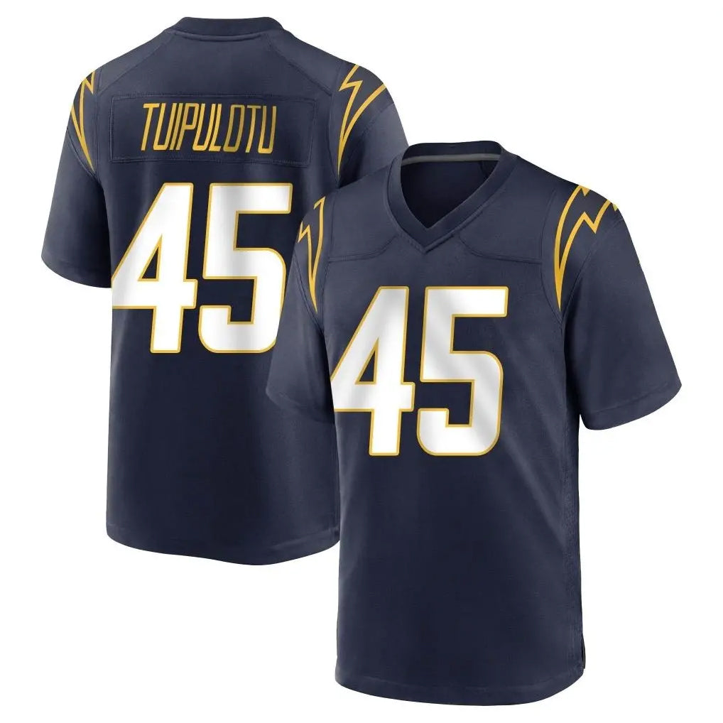 LA.Chargers #45 Tuli Tuipulotu Player Navy Home Game STECN Stitched Jerseys