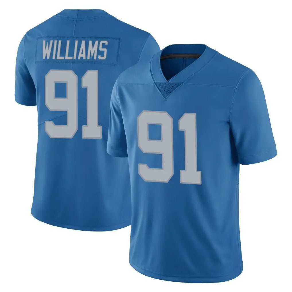 D.Lions #91 Tyleik Williams Player Blue Limited Throwback Vapor Untouchable STECN Stitched Jerseys