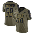 D.Lions #58 Penei Sewell Player Olive Salute To Service Limited Game STECN Stitched Jerseys